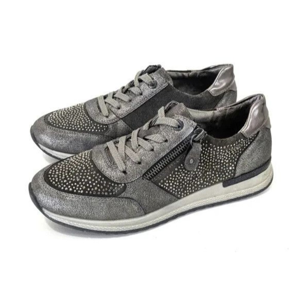 Remonte Soft Rhinestone Metallic Soraya Sneakers - Size EU 37 / US 6 - 6.5 Women